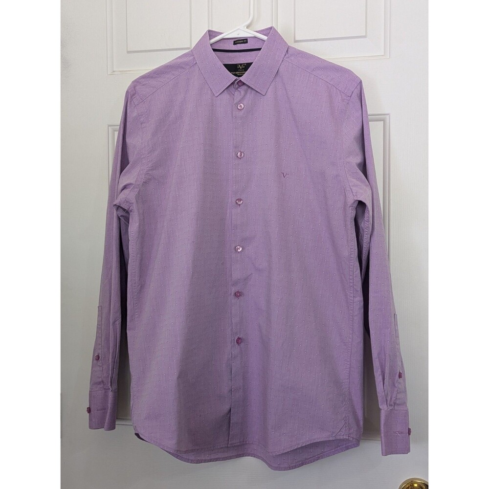 Versace 19-69 Abbigliamento L/S Button Shirt Mens Medium 15 1/2 Lilac Modern Fit